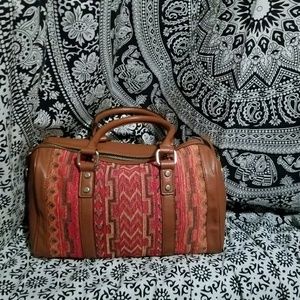 Street Level-Brown/Southwestern Patterned Handbag